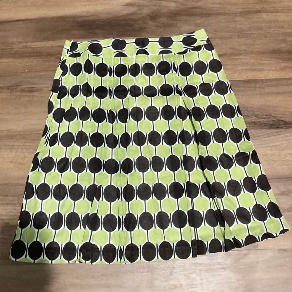 Y2K Briggs New York Cotton Polka Dot Knee Skirt Sz 10 Twee